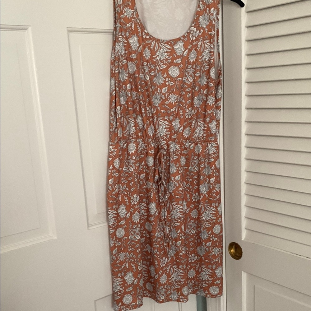 Orange Sleeveless Scoop Neck Sundress
